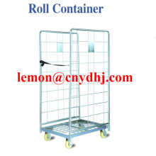 Wire Mesh Folding Steel Storage Rolling Cage Cart